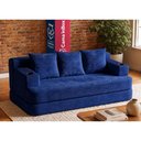 Ver imagem 1 de Sofá Cama Nami 1,88m Xpand Tech Tecido Velourê Azul Cama Inbox