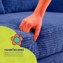 Ver imagem 6 de Sofá Cama Nami 1,88m Xpand Tech Tecido Velourê Azul Cama Inbox