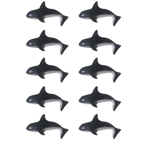 Kit C/10 Peça de parede Baleia Orca em resina