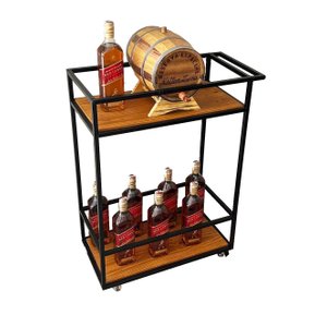 carrinho de chá Suporte De Garrafas Bar Carrinho Bebidas Café Decorativo rodízios MINAS ARTE PRÓPRIA