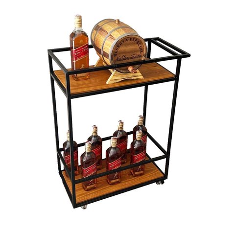 carrinho de chá Suporte De Garrafas Bar Carrinho Bebidas Café Decorativo rodízios MINAS ARTE PRÓPRIA