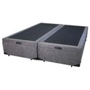 Ver imagem 2 de Base Box Baú Bipartido Blindado King 193x203 Suede Cinza Bio Box