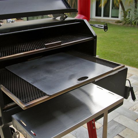 Chapa de Aço Tipo Pedra Refratária Forno Pizza e Pão 40x35cm