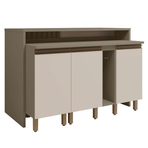 Kit Ilha Gourmet Connect com Balcões 40cm e Porta Toalha Duna/cristal - Móveis Henn