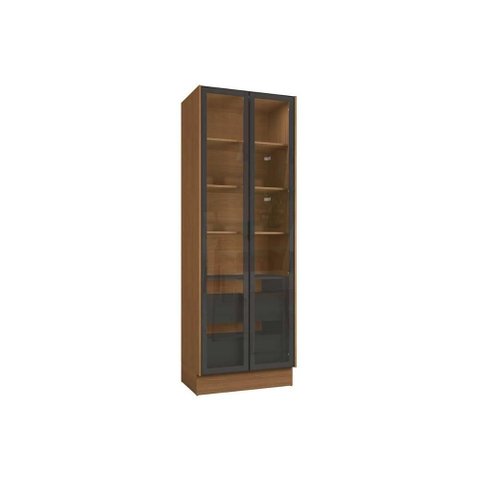 Paneleiro Cozinha Kappesberg Vibra T631 C/ 2 Portas C/ Vidro 2gavs 80cm Canela/grafite