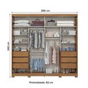 Ver imagem 4 de Guarda-roupa Casal Cayman 2 Portas 6 Gavetas 100% Mdf Ripado Nature - Henn