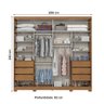 Guarda-roupa Casal Cayman 2 Portas 6 Gavetas 100% Mdf Ripado Nature - Henn - 4