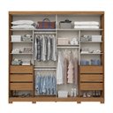 Ver imagem 3 de Guarda-roupa Casal Cayman 2 Portas 6 Gavetas 100% Mdf Ripado Nature - Henn