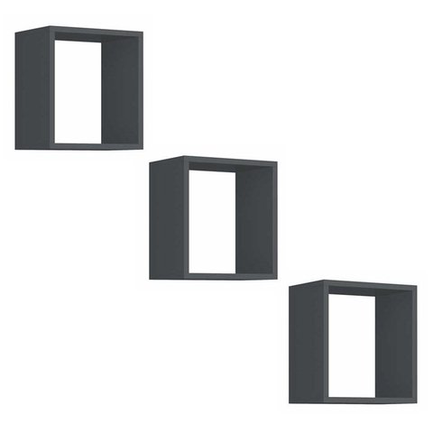 Kit 3 Nichos Juju Grafite Fosco - Reller Móveis