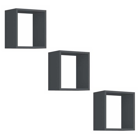 Kit 3 Nichos Juju Grafite Fosco - Reller Móveis