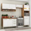 Ver imagem 1 de Kit Cozinha Compacta com Balcão para Pia + Armário Aéreo Amêndola/ Branco