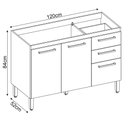 Ver imagem 3 de Kit Cozinha Compacta com Balcão para Pia + Armário Aéreo Amêndola/ Branco