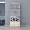 Ver imagem 4 de Cristaleira 2 Portas de Vidro 2 Gavetas e 3 Prateleiras de Vidro Diamante - Off White