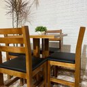 Ver imagem 3 de Conjunto Fixo 70x70 Mesa com 4 Cadeiras Estofadas Cor:mel
