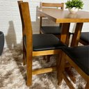 Ver imagem 4 de Conjunto Fixo 70x70 Mesa com 4 Cadeiras Estofadas Cor:mel