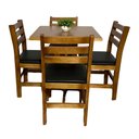 Ver imagem 5 de Conjunto Fixo 70x70 Mesa com 4 Cadeiras Estofadas Cor:mel