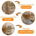 Ver imagem 6 de Mesa para Sala de Jantar Aster 180cm Mdf Tampo Laminado Canto Copo e 6 Cadeiras Safira