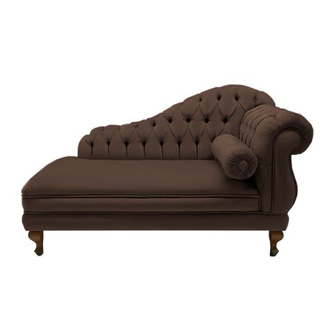 Divã Recamier Namoradeira Larissa 150cm Suede Marrom