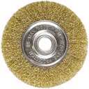 Ver imagem 2 de Kit 2 Unidades Escova Aço Carbono Circular, Ondulado 100mm Diâmetro e Furo 22,2mm