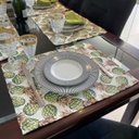 Ver imagem 1 de Kit 10 Serviços Americanos Jacquard Abacaxi Verde fundo Branco - 35x45cm