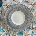 Ver imagem 2 de Kit 10 Serviços Americanos Jacquard Concha fundo Azul Claro - 35x45cm