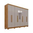 Ver imagem 2 de Guarda-Roupa Casal com Espelho 8 Portas 241cm Multimóveis Cinamomo/Off White