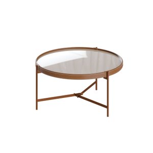 Mesa de Centro Aqua 57 Marmorizado Off White com Cobre - Imcal Moveis Imcal Móveis