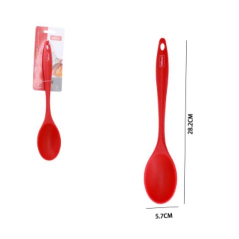 Colher Cabo Longo de Silicone - Vermelha
