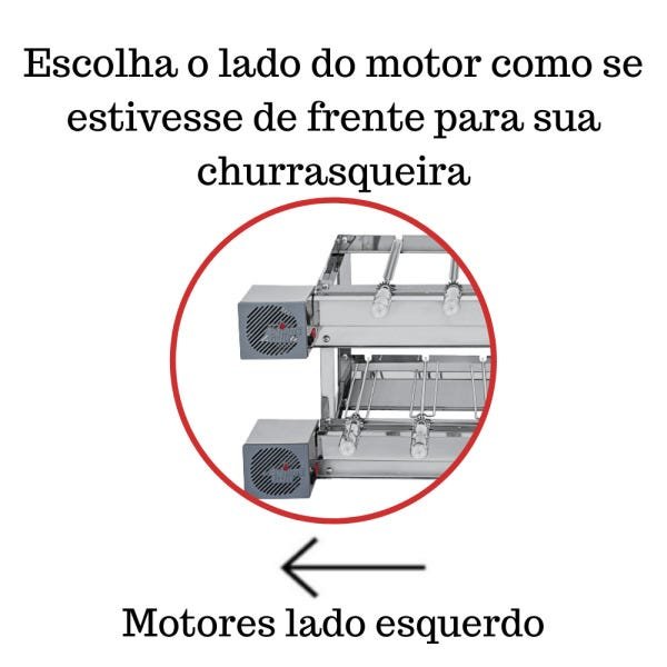 Churrasqueira Elétrica Giratória Inox 7 Espetos Modelo 2A Mot Esquerdo - 5
