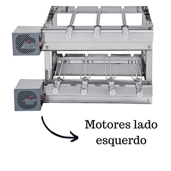 Churrasqueira Elétrica Giratória Inox 7 Espetos Modelo 2A Mot Esquerdo - 1