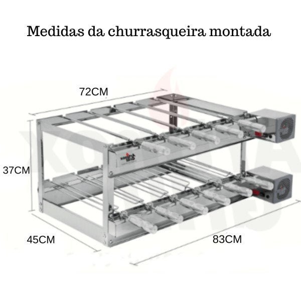 Churrasqueira Elétrica Giratória Inox 11 Espetos Modelo 2A Mot Direito - 2