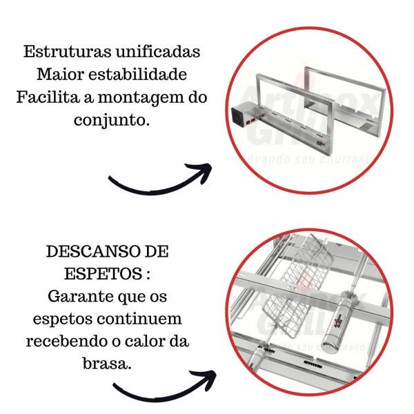 Churrasqueira Elétrica Giratória 4 Espetos Mod. AG Robust Mot Esquerdo - 5