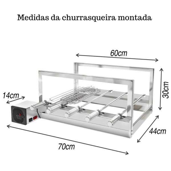 Churrasqueira Elétrica Giratória 5 Espetos Mod. AG Robust Mot Esquerdo - 2
