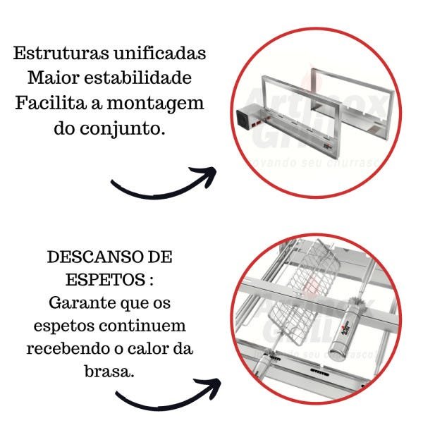 Churrasqueira Elétrica Giratória 5 Espetos Mod. AG Robust Mot Esquerdo - 4