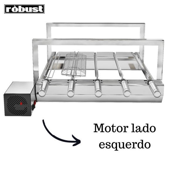 Churrasqueira Elétrica Giratória 5 Espetos Mod. AG Robust Mot Esquerdo - 1