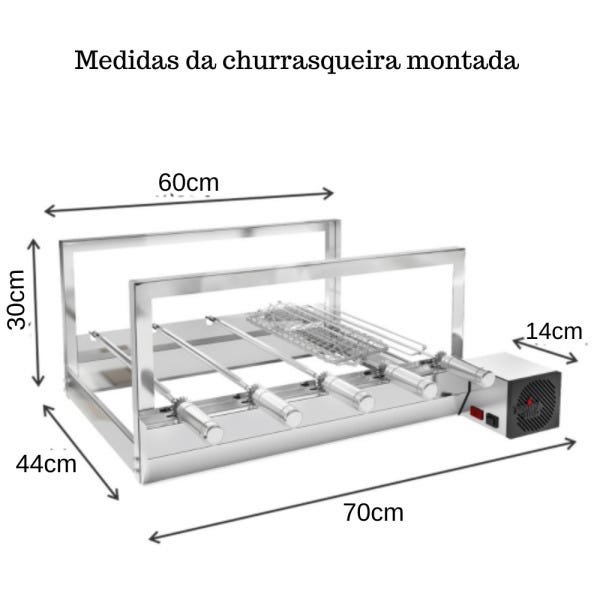 Churrasqueira Elétrica Giratória 5 Espetos Mod. AG Robust Mot Direito - 2