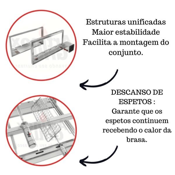 Churrasqueira Elétrica Giratória 5 Espetos Mod. AG Robust Mot Direito - 5