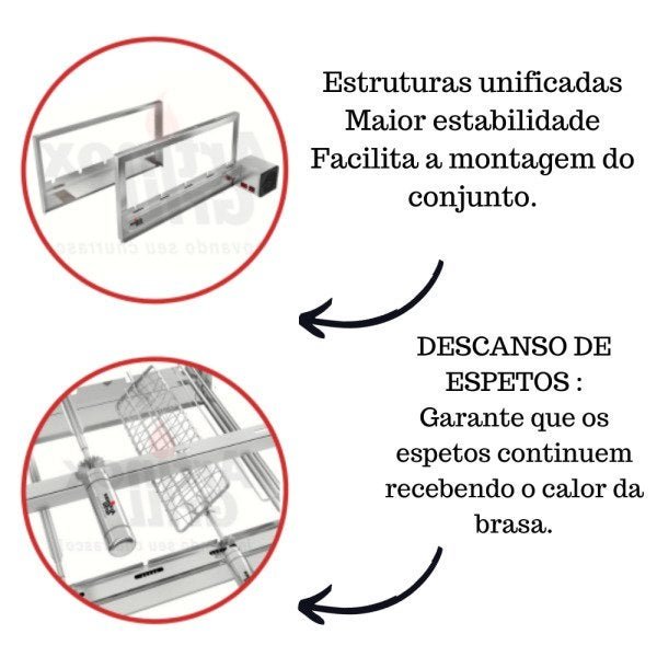 Churrasqueira Elétrica Giratória 6 Espetos Mod. AG Robust Mot Direito - 5