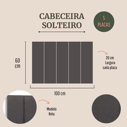 Cabeceira Solteiro 100x60 Cama Box Modulada Reta - 2