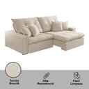 Ver imagem 6 de Sofá com Chaise Império 3 Lugares Retrátil 250cm Creme Boucle Meu Sofá Online