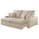 Ver imagem 1 de Sofá com Chaise Império 3 Lugares Retrátil 250cm Creme Boucle Meu Sofá Online