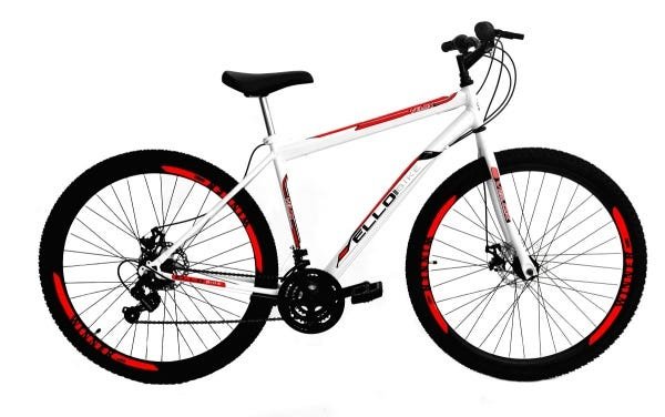 Bicicleta Aro 29 Shimano Freio à Disco 21M. Velox Branca/Vermelho - Ello Bike - 1