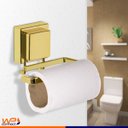 Ver imagem 4 de Suporte Papel Higiênico Dourado Fixação Ventosa