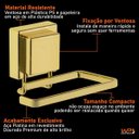 Ver imagem 2 de Suporte Papel Higiênico Dourado Fixação Ventosa