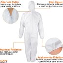 Ver imagem 3 de Macacão Segurança Roupa de Proteção Química Passar Veneno - P