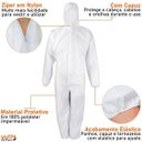 Ver imagem 3 de Macacão Segurança Roupa de Proteção Química Passar Veneno - M