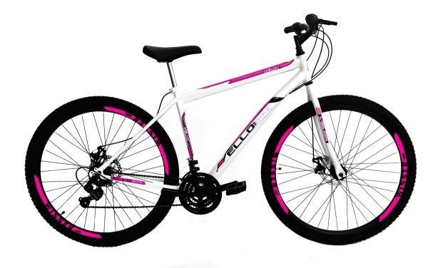 Bicicleta Aro 29 Shimano Freio à Disco 21M. Velox Branca/Pink - Ello Bike - 4