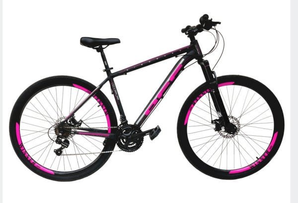 Bicicleta Aro 29 Off Alumínio Disco Suspensão Preto/Pink Tamanho:15 - 1