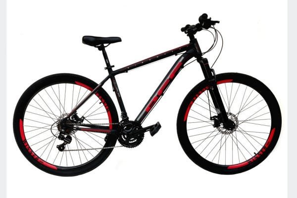 Bicicleta Aro 29 Off Alumínio Disco Suspensão Preto/Vermelho Tamanho:17 - 1