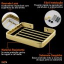 Ver imagem 2 de Porta Sabonete de Parede Luxo Fixação Parafuso Piatina Cores - Dourado
